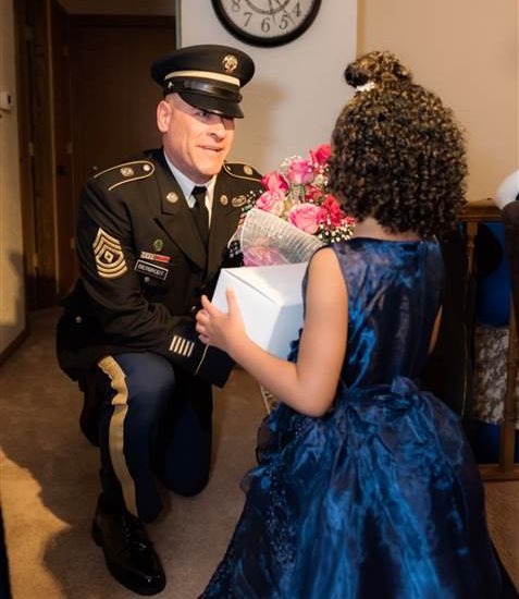 Military man wins hearts by taking the daughter of fallen serviceman to daddy-daughter dance