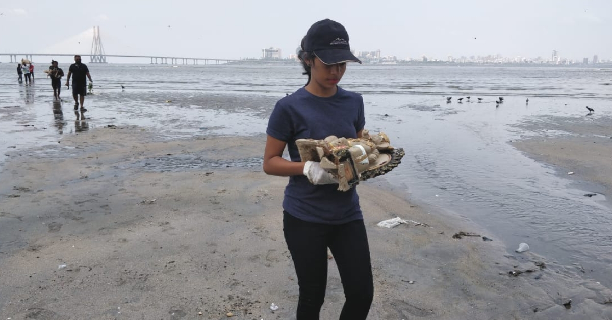 As Ganesh Chaturthi gets over, these Mumbai volunteers are cleaning up beaches by collecting broken Ganesh idols