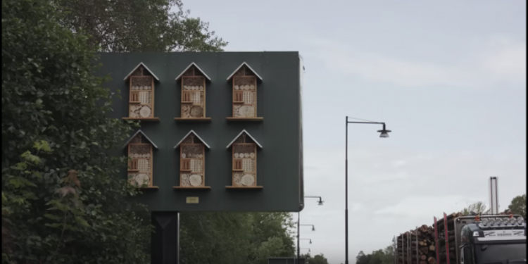 Dozens of McDonald’s billboards in Sweden are being turned into bee shelters