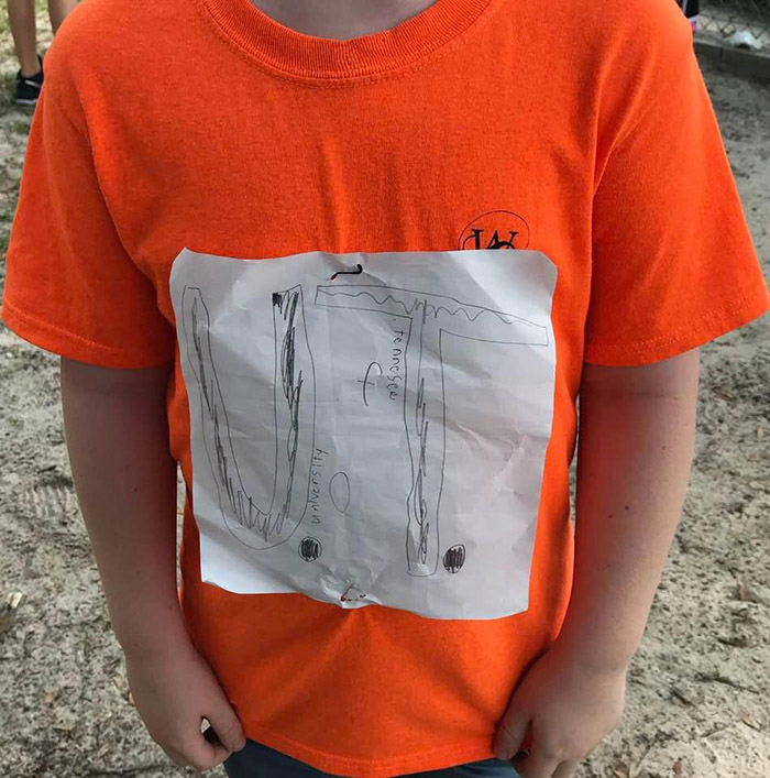 University of Tennessee makes a boy’s “U.T.”design into an official T-shirt after he gets bullied for making it