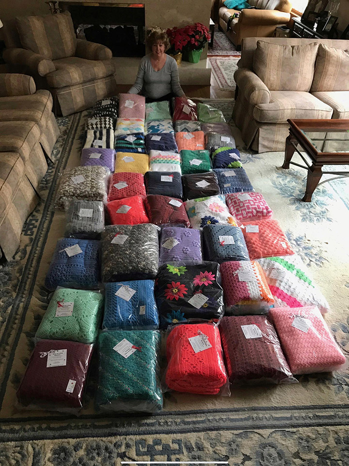 This kind woman crocheted 45 blankets to donate to sick children
