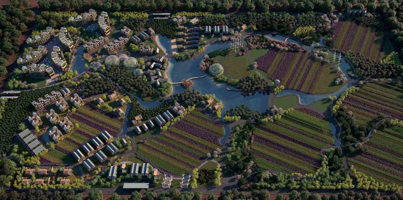 This designer is working to build world’s first modern village that generates its own electricity and food in 100% sustainable loop