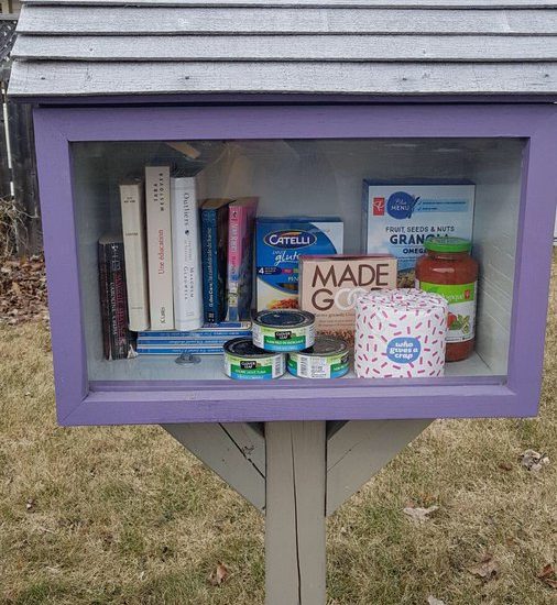 Amid COVID 19 crisis, people are stocking Little Free Libraries with essentials for neighbors in need