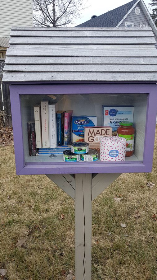 Amid COVID 19 crisis, people are stocking Little Free Libraries with essentials for neighbors in need