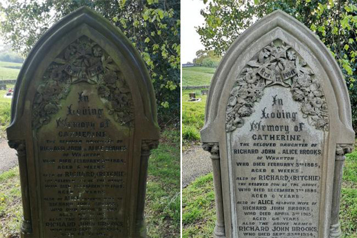This family is spending lockdown time cleaning headstones in local cemeteries