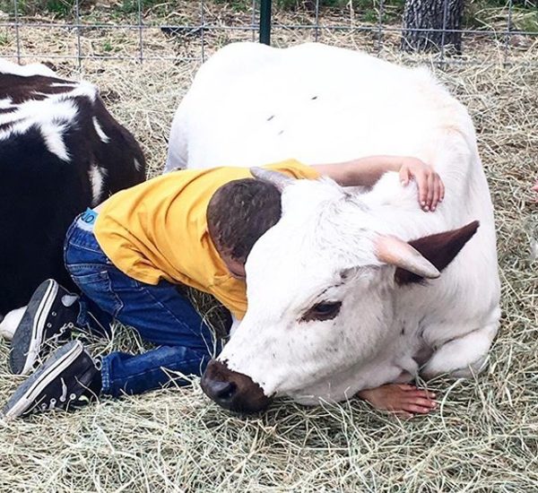 Here is a rescue farm that connects special needs kids with animals coming from similar background